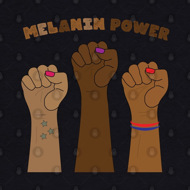 Melanin Power Raised Fists by blackartmattersshop